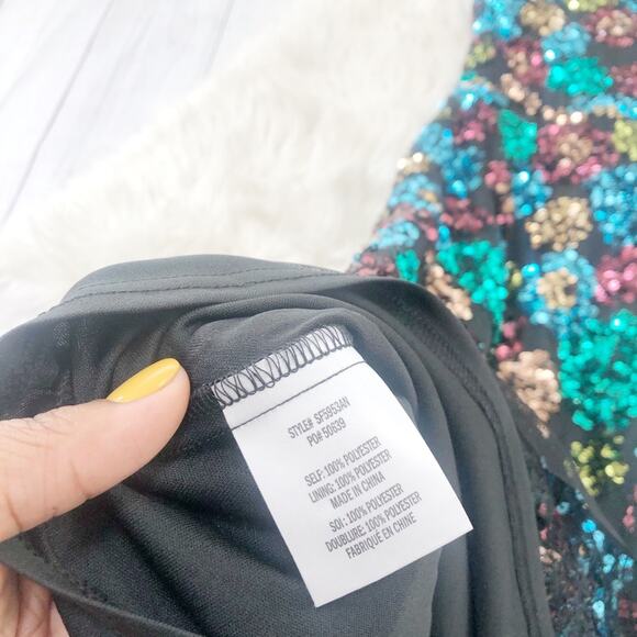 Anthropologie Women's Eve Franco Glenna Black Sequined V-Neck Dress 6 NEW - Picture 5 of 6